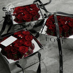 Valentine's Day Floral Gift Box 23.5*23.5*15cm Elegant Transparent Lid Anniversary Preserved Flower Boxes Elegant Folders Type