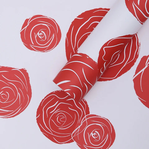 DIY Valentine's Day Gift 58*58cm Art Paper Rose & Carnations Wrapping Paper Virgin Pulp Style Flower Wrapping Paper