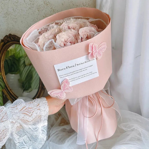 Fresh Flower Packaging Paper Materials Valentine's Day Kafen Paper Waterproof Eco-Friendly Recyclable 58x58cm Three-dimensional