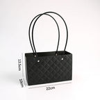 Macaron-Colored Rectangular Tote Single-Sided PE Coating Waterproof Diamond Embossed Flower Craft Paper Packaging Box