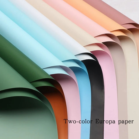Handmade Ou Ya Two-Color Floral Wrapping Paper Waterproof Flower Packaging with Coating for Bouquets