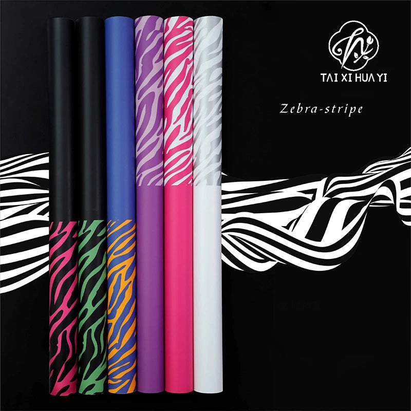 Wholesale Wrapping Gifts PVC Coated Virgin Pulp Style Flower Zebra Pattern Waterproof Floral Art Paper