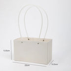 Waterproof Rectangular Flower Box Small Paper Bag with Handle Candy Color Bouquet Packaging Gift Box Tote Box for Flowers Candy