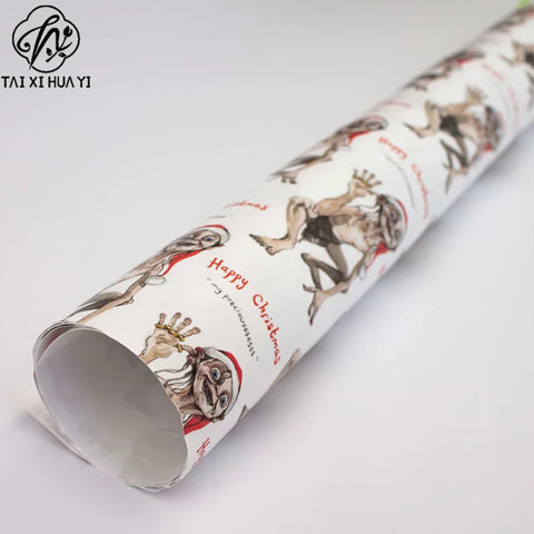 Personalized Eco-Friendly Art Paper Starch Coated Single Sided Lord Rings Gollum Christmas Wrapping Paper 60x60cm Custom Printed