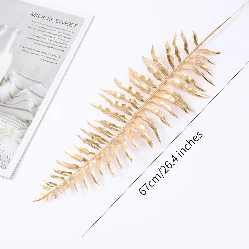 Golden Eucalyptus Ginkgo Gold Leaf Simulation Flower Hug Bucket Festive Christmas Wedding Graduation Decoration