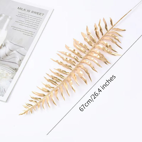 Golden Eucalyptus Ginkgo Gold Leaf Simulation Flower Hug Bucket Festive Christmas Wedding Graduation Decoration