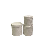 Set of 3 Velvet Round Cylinder Rigid Boxes Floral Shop Supplies for Fresh Flowers Bouquet Packaging Holiday Gift