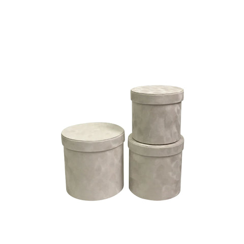 Set of 3 Velvet Round Cylinder Rigid Boxes Floral Shop Supplies for Fresh Flowers Bouquet Packaging Holiday Gift