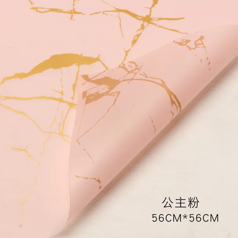 Golden Marble Patterned Flower Packaging Paper Single-Sided Matte Coated Bouquet Packaging