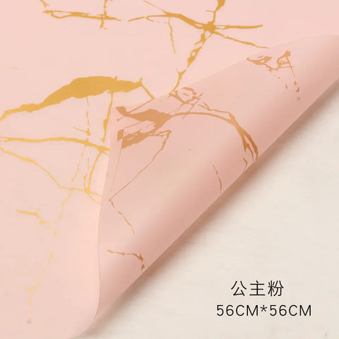 Golden Marble Patterned Flower Packaging Paper Single-Sided Matte Coated Bouquet Packaging
