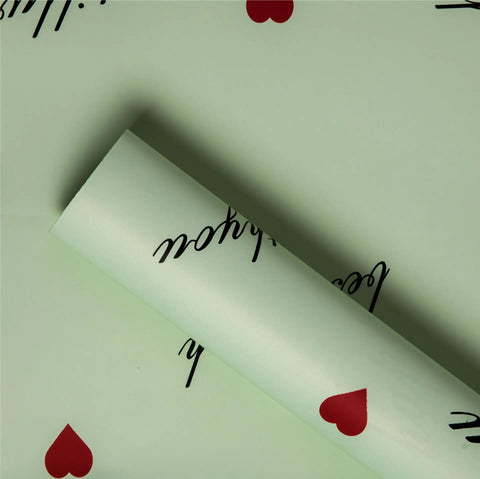 High Quality Heart Coated Single Side Waterproof Paper Eco-friendly Flower Bouquet Floral Gift