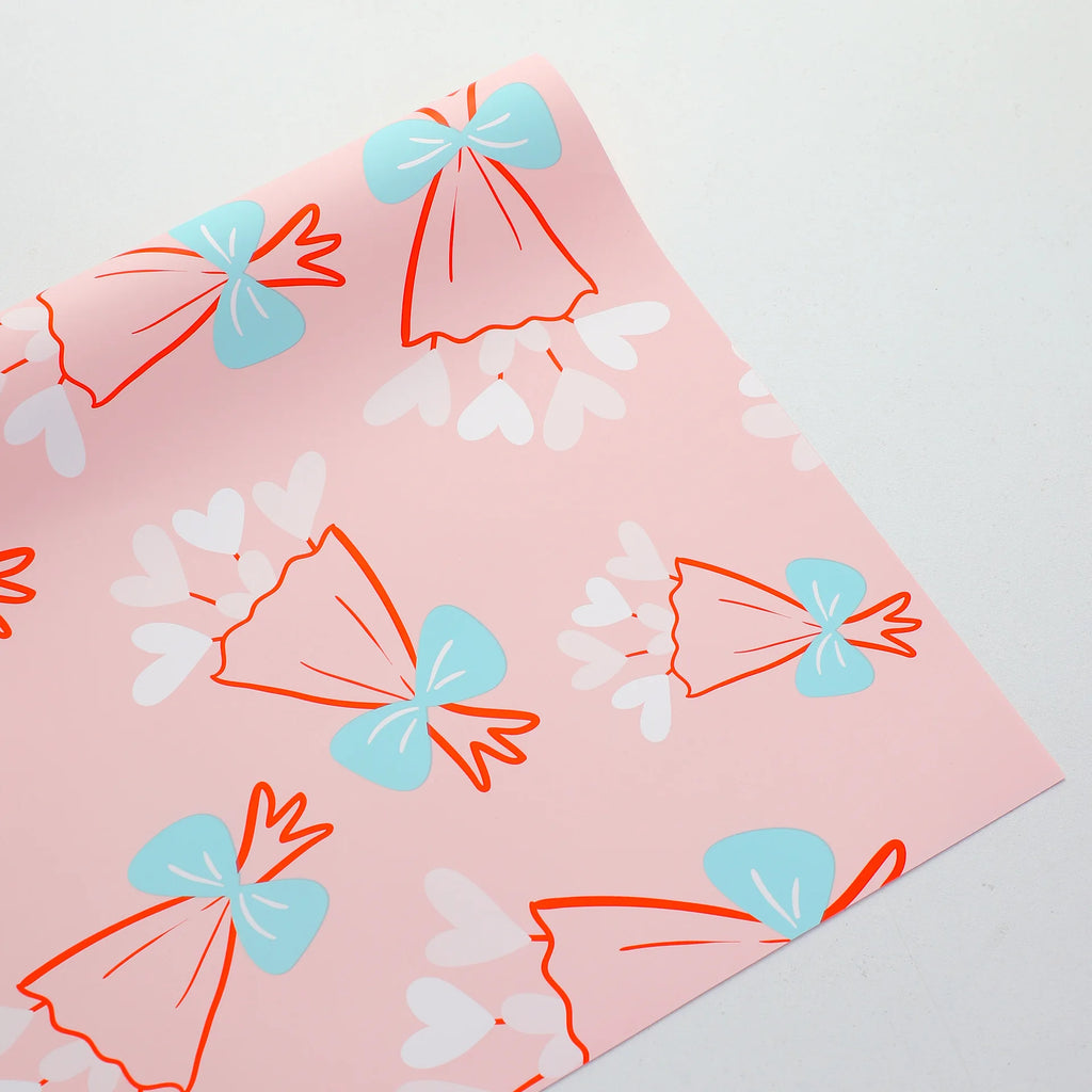 Valentine's Day Children's Day Gift Flower Packaging Paper Single-Sided Coated Waterproof Bow Design