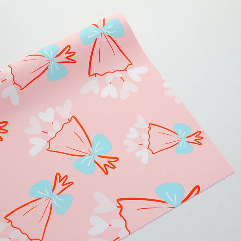 Valentine's Day Children's Day Gift Flower Packaging Paper Single-Sided Coated Waterproof Bow Design