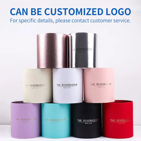 Very Popular Modern Luxury Hug Bucket Small Pure White Pink Recyclable Handmade Vanishing Cardboard Cylinder Flower Box for