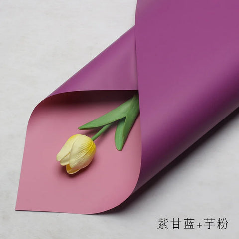 Handmade Ou Ya Two-Color Floral Wrapping Paper Waterproof Flower Packaging with Coating for Bouquets