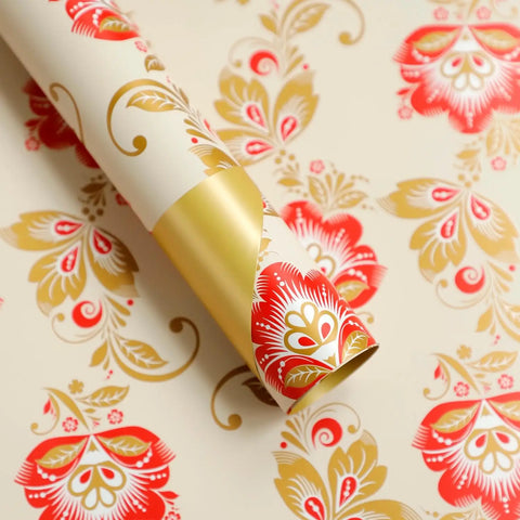 Colorful Flower Pattern Printed PE Coated Virgin Pulp Waterproof Flower Wrapping Paper for Florist Supplies