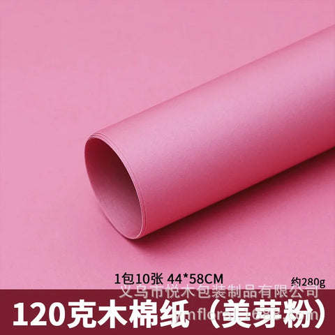 Waterproof Single-Sided Coated Plastic Flower Wrapping Paper Pure Solid Color Bouquet Packaging Sheets for Florists