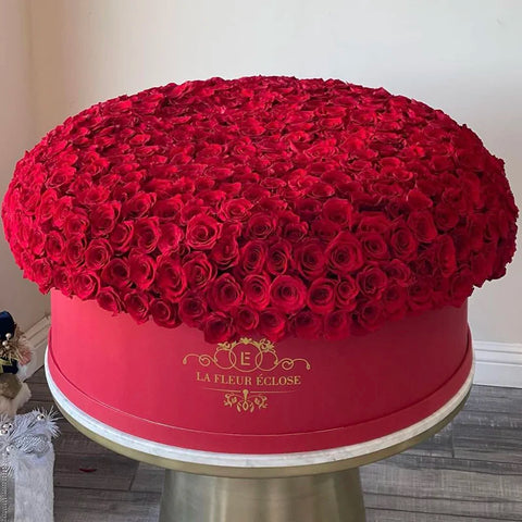 Wholesale Large Size Round Hat Box for Hat Sets Floral Bouquet Box Round Rose Gift Flower Boxes With Gold Foil Stamp Logo