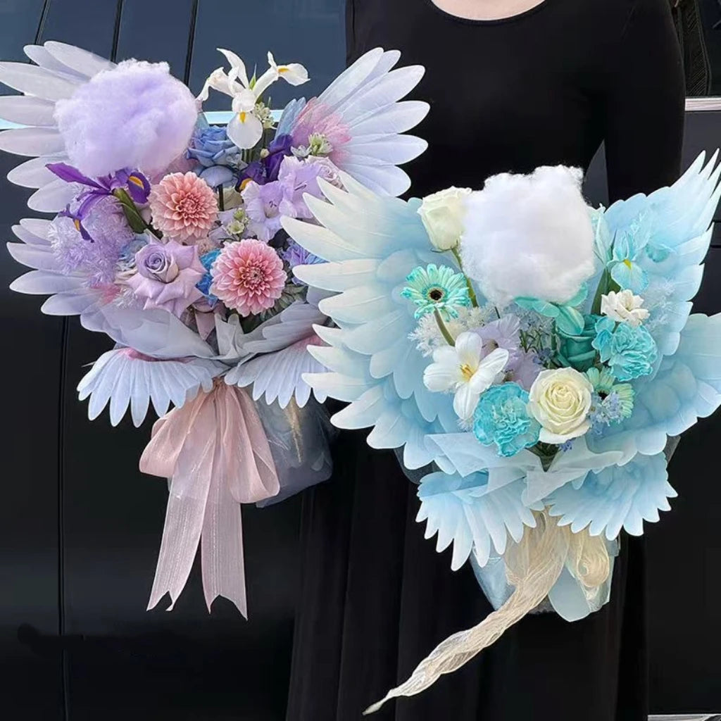 Sky and Birds Flower Kraft Paper Packaging DIY Handmade Wings Alien with Single-Coated Side รูปสินค้าหลัก
