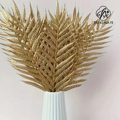 Golden Eucalyptus Ginkgo Gold Leaf Simulation Flower Hug Bucket Festive Christmas Wedding Graduation Decoration