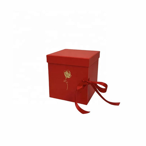 Rotating Square Rigid Gift Box Sponge Flower Packaging Valentine's Day Qixi Wedding Birthday Recycled Materials Coated Paper