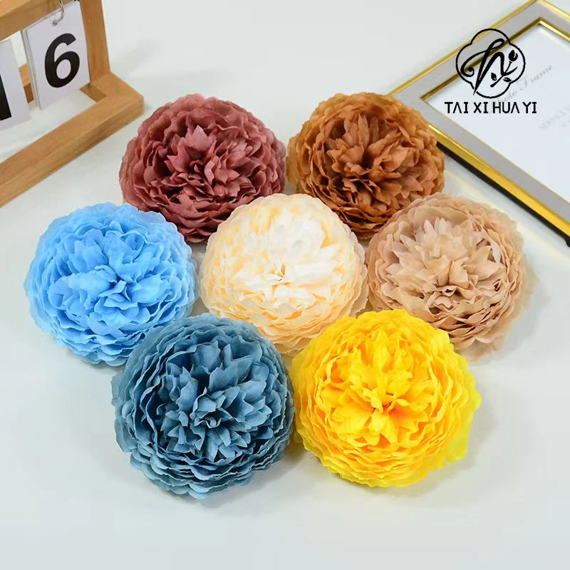 Tongcao Large Dried Peony Flower Home Decoration Preserved Artificial Red Flower Ball Arrangement Centerpieces Bunches รูปสินค้ารอง