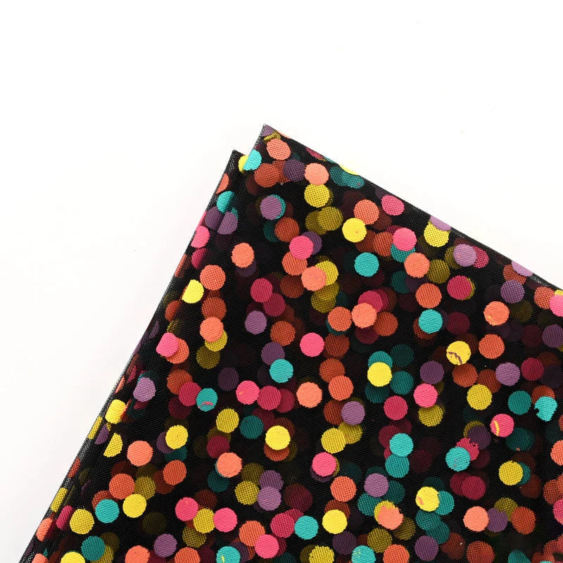 Net Red 50CM*1.5M Flower Packaging Paper Colorful Dots Florist Bouquet Gift Wrapping Mesh Roll Popular for Bouquet Flower