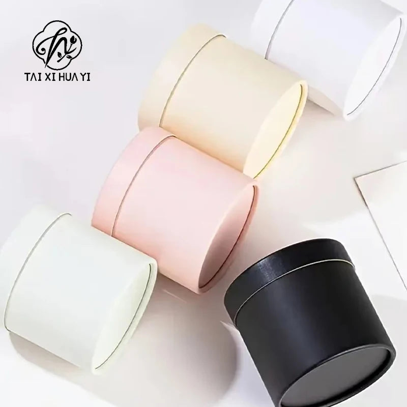 Wholesale Modern Luxury Cylinder Rigid Gift Box Recyclable Handmade Vanishing Teachers' Day Flowers Hugging Mini Flower Main image