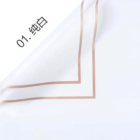 Golden Border Jelly Film Korean Su Flower Bouquet Eco-friendly Recyclable Semi Transparent Waterproof Single-Sided Coated Paper