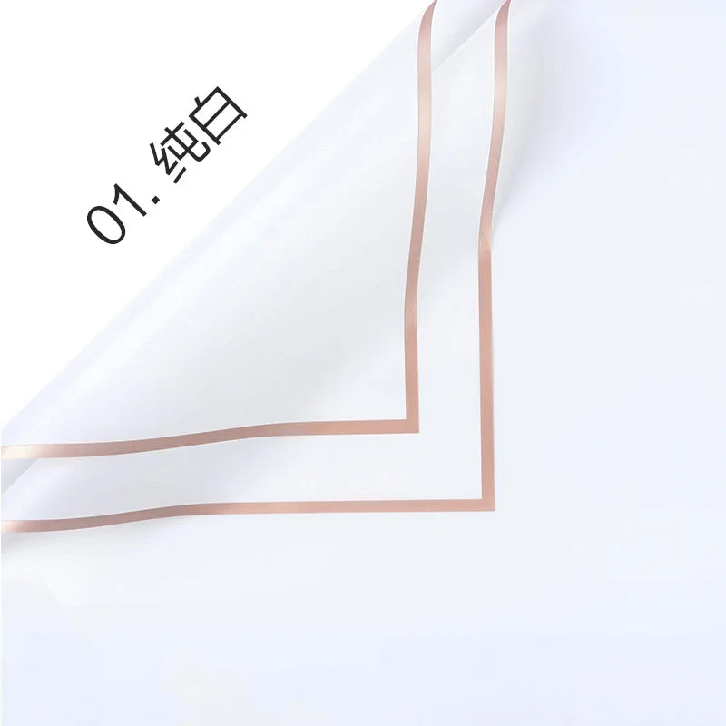 Golden Border Jelly Film Single-sided Coated Semi-transparent Matte Waterproof Flower Packaging Paper