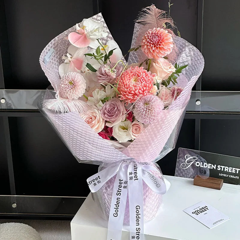 Wholesale DIY Single-Sided Coating Waterproof Flower Paper for Bouquet Packaging and Valentine's Rose Gifts รูปสินค้าหลัก