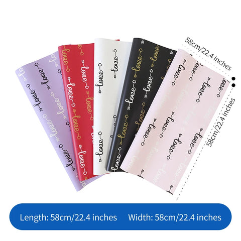 Love Wrapping Paper with Waterproof Coating Colorful and Single-Sided for Constant Use