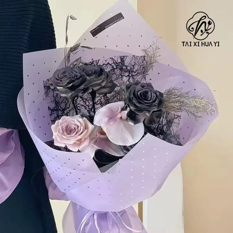 Waterproof Eco-Friendly Recyclable Flower Packaging Single Side Coated Careful Hot Stamping Matte Paper Jelly Film