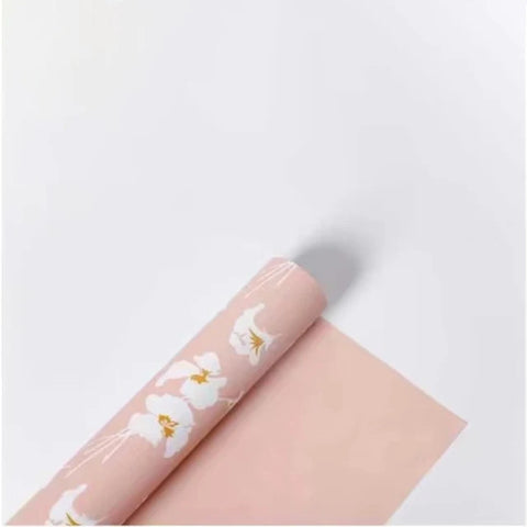 Iris Flower Pattern Printed Matte PVC Coating 57*57cm Waterproof Floral Packaging Paper for Florist Wrapper