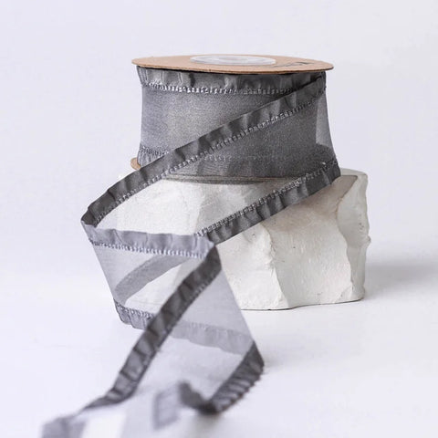Meteorite Lime Luxury DIY Flower Satin Gift Packaging Clothing Collar Folded Skirt Edge Ribbon Accessories Christmas Wedding