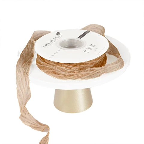 Colorful Textile Belt Edge Wrinkled Wave Herringbone Pattern DIY Bow Hair Accessory Flowers for Christmas Wedding