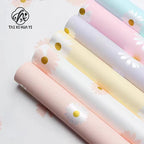 Simple and Fresh Flower Printed Waterproof Material for Flower Shop Bouquet Packaging Paper