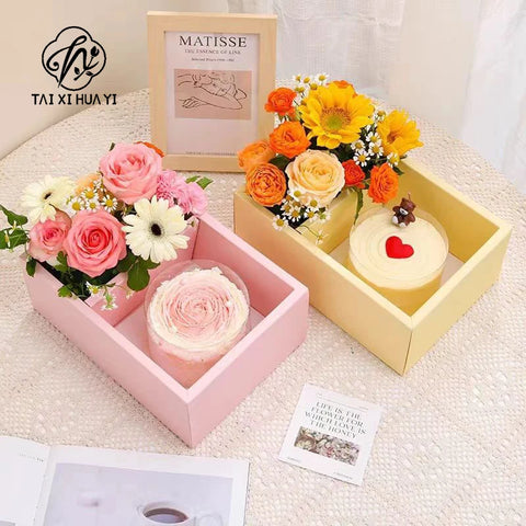 Portable Transparent PVC Flower Arrangement Gift Box Mini Cake Packaging for Birthday Wedding Party Decor for Art Gift Packing