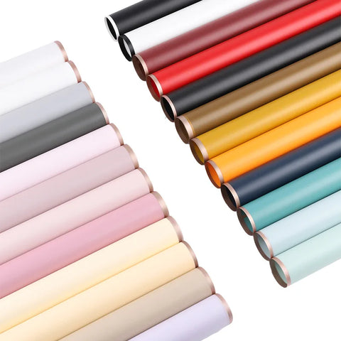 Golden Border Jelly Film Single-sided Coated Semi-transparent Matte Waterproof Flower Packaging Paper