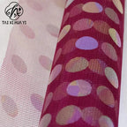 Colorful Wave Dot Flower Arrangement Packaging Mesh Single Side Coated Flower Yarn for Bouquet Packaging