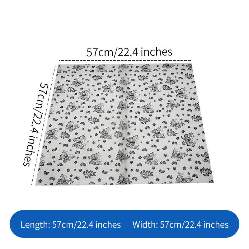 Butterfly Printed Flower Wrapping Paper PE Coated Art Paper Waterproof 57*57cm Custom Birthday Wedding Gift Wrapping