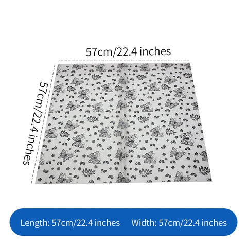 Butterfly Printed Flower Wrapping Paper PE Coated Art Paper Waterproof 57*57cm Custom Birthday Wedding Gift Wrapping