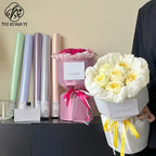 Single-Sided Coated Floral Paper Wrapped Waterproof Pearl Satin Silk Texture and Thickened Silver Glitter Film