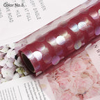 Colorful Wave Dot Flower Arrangement Packaging Mesh Single Side Coated Flower Yarn for Bouquet Packaging