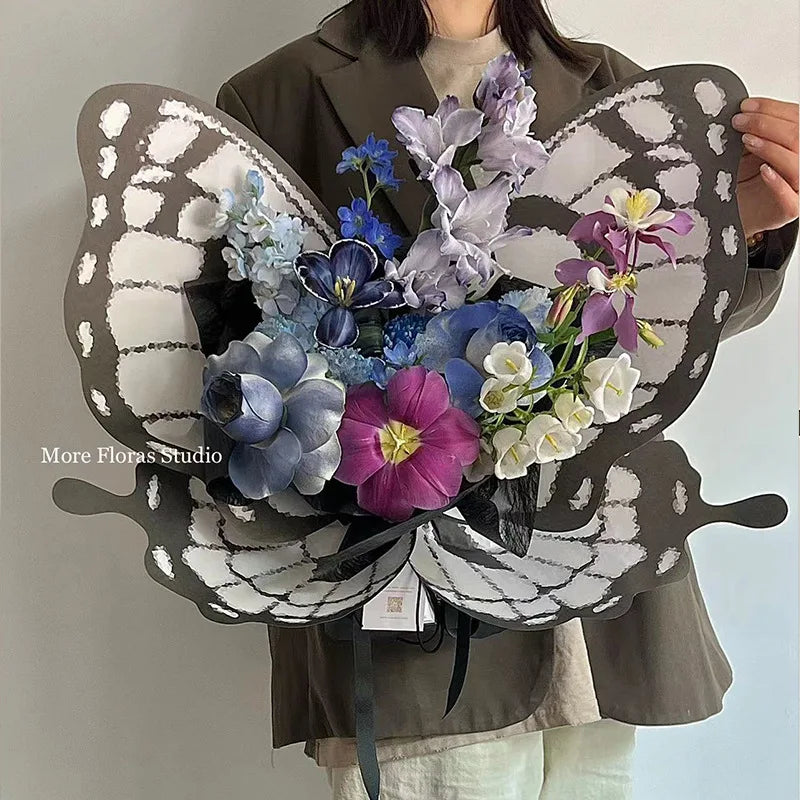 Mother's Day DIY Fresh Flower Bouquet Gift Packaging Colorful Butterfly Fenghua Paper Wrap Coated Materials