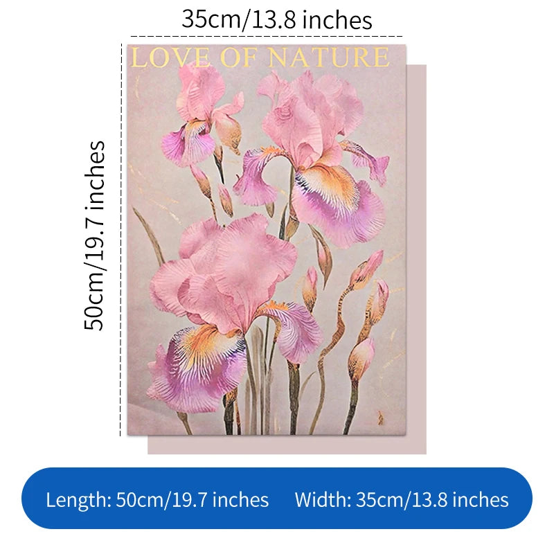 Fauvism Flower Wrapping Paper Floral Texture Water-proof Eco-Friendly Kraft Paper for Hot Stamping Arrangements Single Side