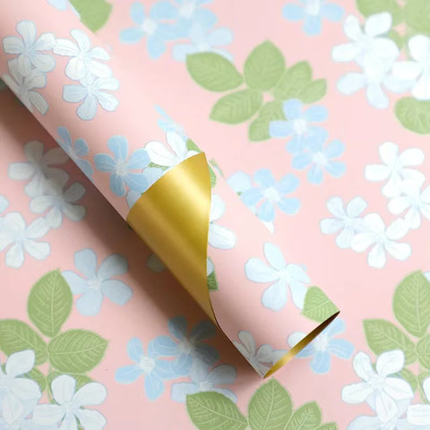 58*58cm Colorful Flower Design Waterproof Wrapping Paper Golden Package Bouquet Packaging Supplies
