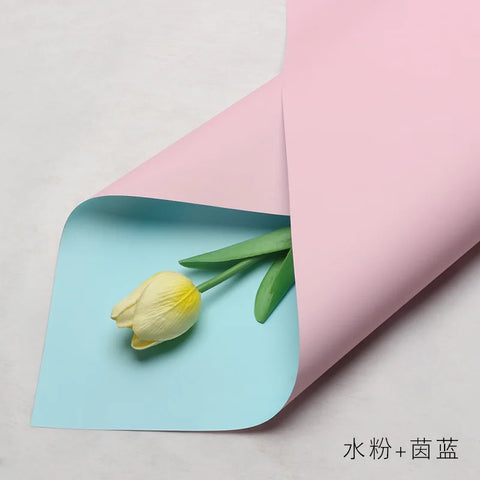 Handmade Ou Ya Two-Color Floral Wrapping Paper Waterproof Flower Packaging with Coating for Bouquets