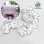 Wave Edge Flower Wrapping Mesh Paper Black Floral Bouquet Packing Made Durable Polyester for Gift Wrapping