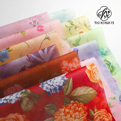 Waterproof Eco-Friendly Recyclable Korean Printed Pearlescent Film Floral Bouquet Wrapping DIY Customized pink Packing Paper